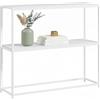 Baroni Home Consolle Ingresso, Tavolo Consolle con Struttura in Metallo Bianca e 2 Ripiani in MDF, Mobile Salvaspazio per Ingresso, Soggiorno e Corridoio, Facile da Montare, 100x30x87 cm