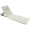 Baroni Home Lettino Prendisole Pieghevole da Spiaggia con Cuscino Imbottito, Schienale Reclinabile, Tasca Portaoggetti, Sdraio Portatile per Mare Piscina Campeggio, 48x150x52 cm (1, Panna)