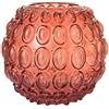 Baroni Home Vaso Vetro Colorato Decorato Pallini Rossi da Interno ed Esterno 20X20X18 cm