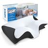 HOMCA Cuscino Cervicale 2 in 1 Memory Foam per Dormire, Nero, 60x40x12/14cm