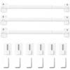 Rod&Trikin 3 Pezzi Bacchette per Tende a Vetro Asta per Tende Estensibili Bastoni per tende per Finestre, Armadi, Cucine e Progetti Fai da Te, Bianco(30-50 cm)