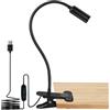Hifree USB Lampada da Lettura con Pinza, Lampada Scrivania in Alluminio