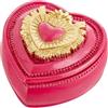 Baroni Home Cofanetto Cuore Sacro Ex-Voto in Resina Dipinta a Mano Rosso e Oro, Arte Sacra Tradizionale,Portagioie o Portaoggetti Decorativo, Idea Regalo, 9x9x5,5 cm