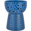 Baroni Home Vaso Decorativo Moderno in Ceramica Dipinta a Mano, Vaso per Fiori e Piante da Interno ed Esterno, Soprammobile Colorato Linea Pois, 16x19,7 cm, Blu