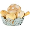 Baroni Home Cestino Portapane Decorativo in Metallo con Motivo Foglia, Design Moderno per Tavola e Cucina, Contenitore per Pane e Brioches, Linea Ibiscus, 20x20x7 (Portapane)