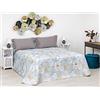 Baroni Home Trapuntino Copriletto Luxury Primaverile Estivo in Microfibra, Trapunta Estiva Matrimoniale 260x260 cm - Fiori Blu