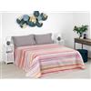 Baroni Home Trapuntino Copriletto Luxury Primaverile Estivo in Microfibra, Trapunta Estiva Matrimoniale 260x260 cm - Righe Rosa