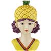 Baroni Home Vaso Decorativo in Ceramica Dipinta a Mano, Vaso da Interno e da Esterno per Piante e Fiori, Soprammobile Moderno e Colorato, Linea Frutta, 10x8,5x18 cm, Ananas/Grande