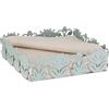 Baroni Home Portatovaglioli Decorativo in Metallo con Motivo Foglia, Design Moderno per Tavola e Cucina, Contenitore per Tovaglioli, Linea Ibiscus, 17x17x6 cm
