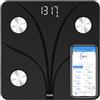 Vitafit Bilancia Pesapersone Impedenziometrica, Pesatura Professionale in Fabbrica dal 2001, App Sync 13 Composizione Corporea Incluso BMI, Grasso Corporeo e Cuscoli, 182kg Nero