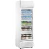 METRO Professional Frigorifero per bevande in acciaio/alluminio, porta in vetro con serratura e chiave, 4 ripiani regolabili, 180 W, illuminazione a LED (Bianco, 324 L)