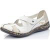 Rieker 46367 - Ballerine Donna, Bianco (Weiss/Grey), 39 EU
