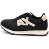 Armani Exchange Sneaker da Donna Essential, Drop, Microsuede Details, Black Pale Gold, 35 EU