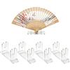DICOSMETIC Espositore per ventole in acrilico trasparente, pieghevole, 3,3 x 11,2 x 6,1 cm, ventagli giapponesi cinesi, organizer per casa, feste, matrimoni, ufficio, decorazione