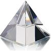 QFkris Statuetta a piramide di cristallo, da collezione, trasparente a forma di prisma colorato, ornamento da scrivania, fermacarte in vetro con confezione regalo per decorazione (60 mm)