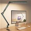 SKYLEO Lampada da Scrivania LED Luce da Scrivania - 5 Modalità Colore x 11 Livelli di Luminosità - Braccio Oscillante Regolabile - Funzione Timer e Memoria - 12 W - Verde