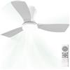 Airwit 91cm Ventilatore da Soffitto con Luce e Telecomando, 3 Pale in ABS, Lampada LED Dimmerabile, Motore DC Silenzioso, 6 Velocità, 3 Temperature di Colore per Camera da Letto, Soggiorno e Cucina