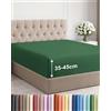 CGK Unlimited Lenzuolo con Angoli 100x200 - Microfibra Tasca 45cm (18) - Verde Smeraldo | Spazzolata, Morbido, Antipiega, Senza Stiratura, Traspirante, Anallergico, Materassi Alti, Topper, Premium, OEKO-TEX