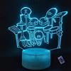 YTDZLTD Creativo 3D Lampada Batteria Luce Notturna 16 Colori Mutevoli Telecomando USB Potere Toccare Cambiare Illusione Ottica Lampada LED Lampada da Tavolo Bambini Compleanno Natale Regalo