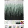 arteneur Tenda da Doccia Antimuffa 180x200cm Foresta | Tessuto riciclato, OEKO-TEX 100, lavabile 40°C, oscurante, impermeabile, orlo appesantito, con 12 anelli riciclati