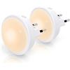 Aigostar 2 Pezzi Luce Notturna Bambini con Sensore di Luce, 3 Colori Temperatura Luce Notte, Luci Notturne per Camera da Letto, Dormitorio, Corridoio, Scale, Bagno, Cucina, Regalo per Bambini