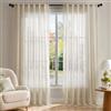 Deconovo Tende per Interni in Voile Effetto Lino, 2 Pannelli, 140x280 cm | Voile Morbido ed Elegante con Passanti Nascosti, Filtrano la Luce Naturale, per Soggiorno e Camera da Letto, Cachi