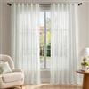 Deconovo Tende per Interni in Voile Effetto Lino, 2 Pannelli, 140x280 cm | Voile Morbido ed Elegante con Passanti Nascosti, Filtrano la Luce Naturale, per Soggiorno e Camera da Letto, Albicocca