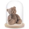 AKOLAFE campana in vetro con base in legno, 21 cm di altezza, cupola in vetro decorativo, 17 cm di diametro, campana in vetro trasparente, decorazione per bambole, candele, oggetti da collezione