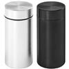 Zhcwldmi Set di 2 barattoli in alluminio, portatili, ermetici, antiodore, mini contenitori in metallo per tè, caffè e spezie (nero e argento, 60 ml)