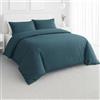NARCISO Copripiumino Singolo 155x220 in Microfibra con Trama Embossed (1 Federa Inclusa) Set Copripiumino Singolo con Zip, Morbido e Anallergico, Made in Italy (Ottanio)