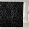 Erosebridal Tenda da doccia damascata nera per adulti, stile gotico vittoriano, stile gotico, 182,9 cm x 182,9 cm (larghezza x lunghezza), stile vintage floreale, bohémien, esotico, grigio, con 12