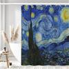 IcosaMro Tenda da doccia per bagno con ganci, motivo: stelle di Van Gogh, decorazione artistica con stelle di Van Gogh, tenda da doccia in tessuto lungo, decorazione per il bagno, 71 x 72 L, blu