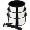 BERGNER| Set di pentole 4 pezzi, Acciaio inox e antiaderente, Include 3 pentole da 16, 18 e 20 cm, manico ergonomico rimovibile, Per tutti i fornelli e i forni