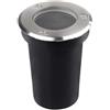 V-TAC VT-1127 Lampada segnapasso a cilindro ad incasso portalampada interrata segnapassi calpestabile rotondo colore nero e acciaio GU10 IP67 - SKU 10374