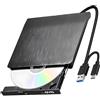 Yuio External CD DVD Drive for Laptop USB 3.0 Type-C Portable DVD CD+/-RW Masterizzatore Writer Reader Player Esterno