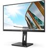 AOC 24P2QM - Monitor Full HD da 24 pollici, altezza regolabile (1920x1080, 75 Hz, VGA, DVI, HDMI, DisplayPort, hub USB), colore nero