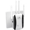Luminstem Ripetitore WiFi, amplificatore di segnale WiFi, 4 antenne esterne, amplificatore WiFi 2,4 GHz con rilevatore/Ap modalità e funzione WPS, 1 porta Ethernet, facile da installare, compatibile con tutti i