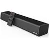 MEGACRA Bestisan, Sound Bar sottile da 50 Watt per TV con HDMI, ottico, coassiale, AUX, connessione disco USB e Bluetooth 5.0, 3 modalità equalizzatore audio, bassi e alti regolabili, 40,6 cm, montabile