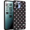 CUSTOMIZZA - Custodia cover nera morbida in tpu compatibile per Xiaomi Mi 11 Lite/Mi 11 Lite 5G cuori pois rosa su nero donna pin up vintage