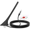 Bingfu Antenna Auto Autoradio FM AM Amplificata Adattatore DIN 16 cm | Montaggio del Tetto con Base Montaggio, Cavo 5 m, per Tuner Radio, Ricevitore Stereo, Veicolare Camper Camion SUV