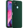 HULLIN Custodia per Telefono in Silicone Colorato, Adatta per Realme 7i / Realme C12 / Realme C15 (6.5) - Verde scuro