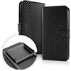 Generico Custodia (UNIVERSALE) Compatibile con ASUS ZENFONE 3 MAX ZC520TL X008D DISPLAY schermo 5.2 Cover CASE flip LIBRO con gancio interno PROTEZIONE ANTIURTO antigraffio PORTAFOGLIO (Nero)