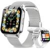 Fitoncloud Smartwatch Donna Uomo con Batteria 1000mAh, 1.83 Orologio Smartwatch con Chiamate/Fisiologia Feminile/Sonno/Frequenza Cardiaca/Contapassi, 100+ Sport, IP68 Smart Watch Android iOS Argento