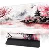 Zindoo Tappetino Mouse XXL Gaming 900x400mm Japanese Sakura Pagoda | Superficie Ultra Liscia Per Controllo Preciso Base Antiscivolo In Gomma Bordi Rinforzati Ideale Per Gaming Ufficio