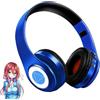 YTDTKJ Nakano Miku Cuffie Bluetooth Quintuplets Quintessential con microfono integrato, auricolari wireless pieghevoli sopra l'orecchio, stereo Hi-Fi per Cosplay, blu