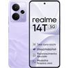 realme 14T 5G Smartphone 8+256 GB, Display Esport AMOLED 6,67 120Hz, Chip Dimensity 6300, Design stilizzato, Funzione Next AI, Impermeabile IP69, 5260 mAh, Senza adattatore, Colore Viola Fulmine