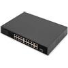 Digitus 16 Port Fe Poe Switch - 2 Ge Uplinks (rj45 / Sfp) - Unmanaged - Gigabit Ethernet (10/100/1000) - Vollduplex - Power Over Ethernet (poe) - Rac