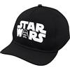 Disney Star Wars Classic Embroidered Logo Flatbrim Baseball Cap Hat, Boys Youth, Black & Red