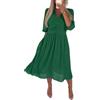 Onsoyours Vestiti da Donna Autunno Scollo A V Party Abiti Elegante A-Linie Swing Midi Abito da Sposa Cocktail Vita Alta Casual Chic Ragazza Sera E Cerimonia Vestito