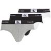 Calvin Klein Slip Hipster Confezione da 3 Uomo Cotone Elasticizzato, Multicolore (Black/White/Grey Heather), S